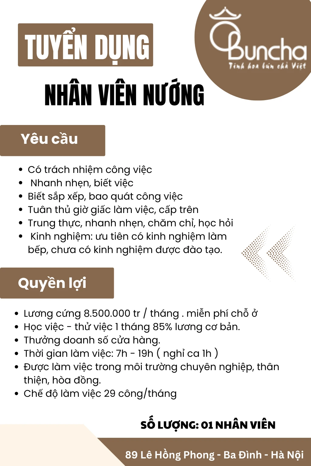 [Obuncha] Tuyển dụng nhân viên nướng