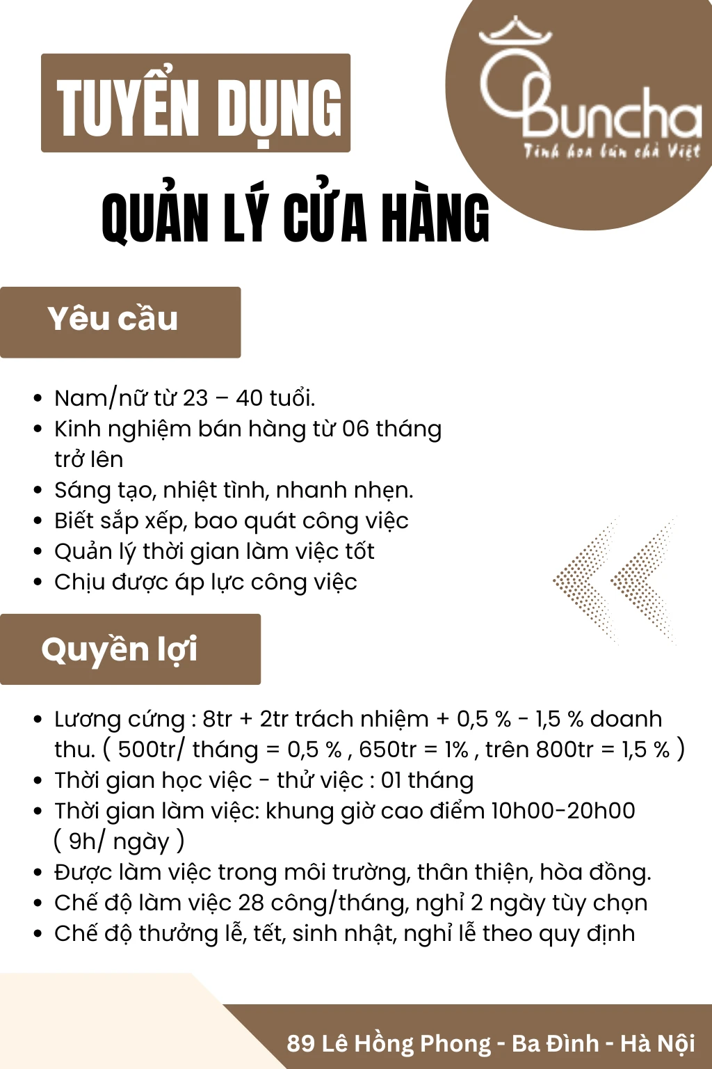 [Obuncha] Tuyển dụng nhân viên Quản lý